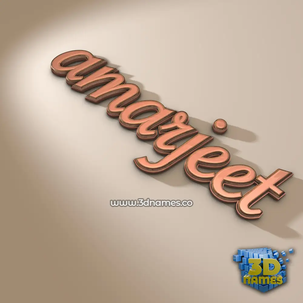 amarjeet in Rose Gold style - 3D name wallpaper