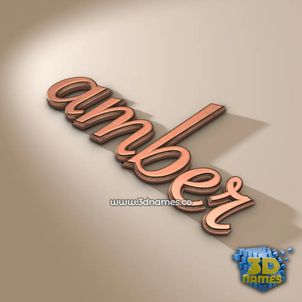 amber in Rose Gold style - 3D name wallpaper