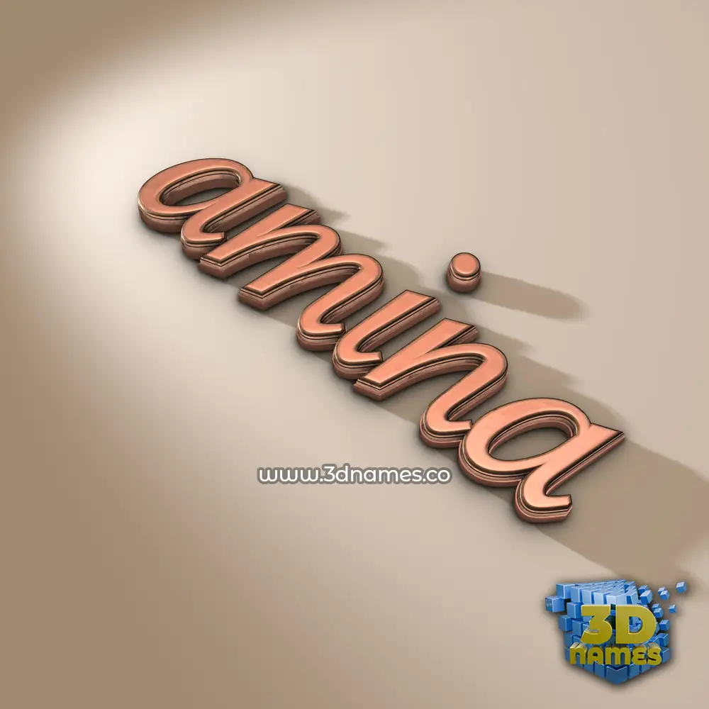 amina in Rose Gold style - 3D name wallpaper