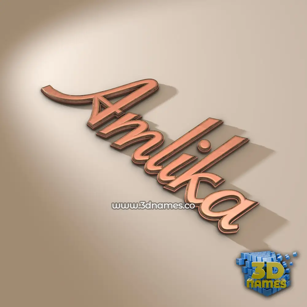 amlika in Rose Gold style - 3D name wallpaper