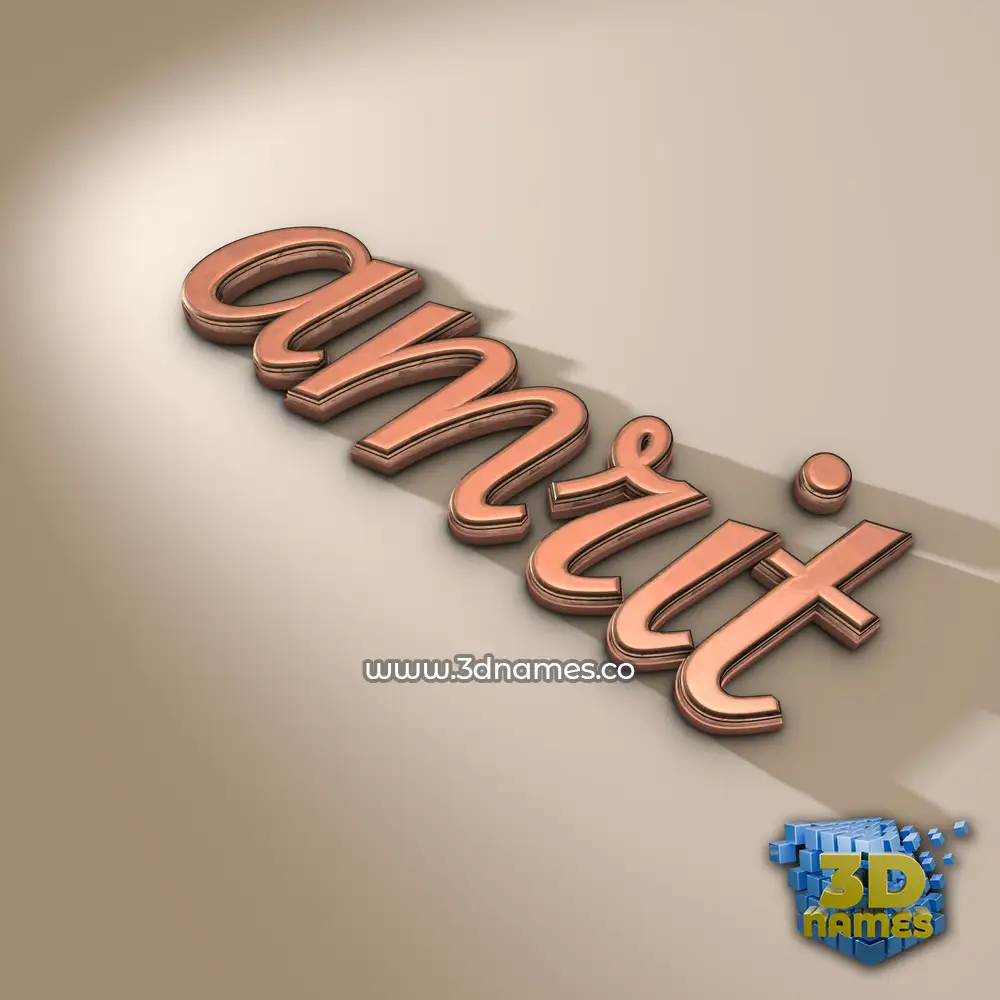 amrit in Rose Gold style - 3D name wallpaper