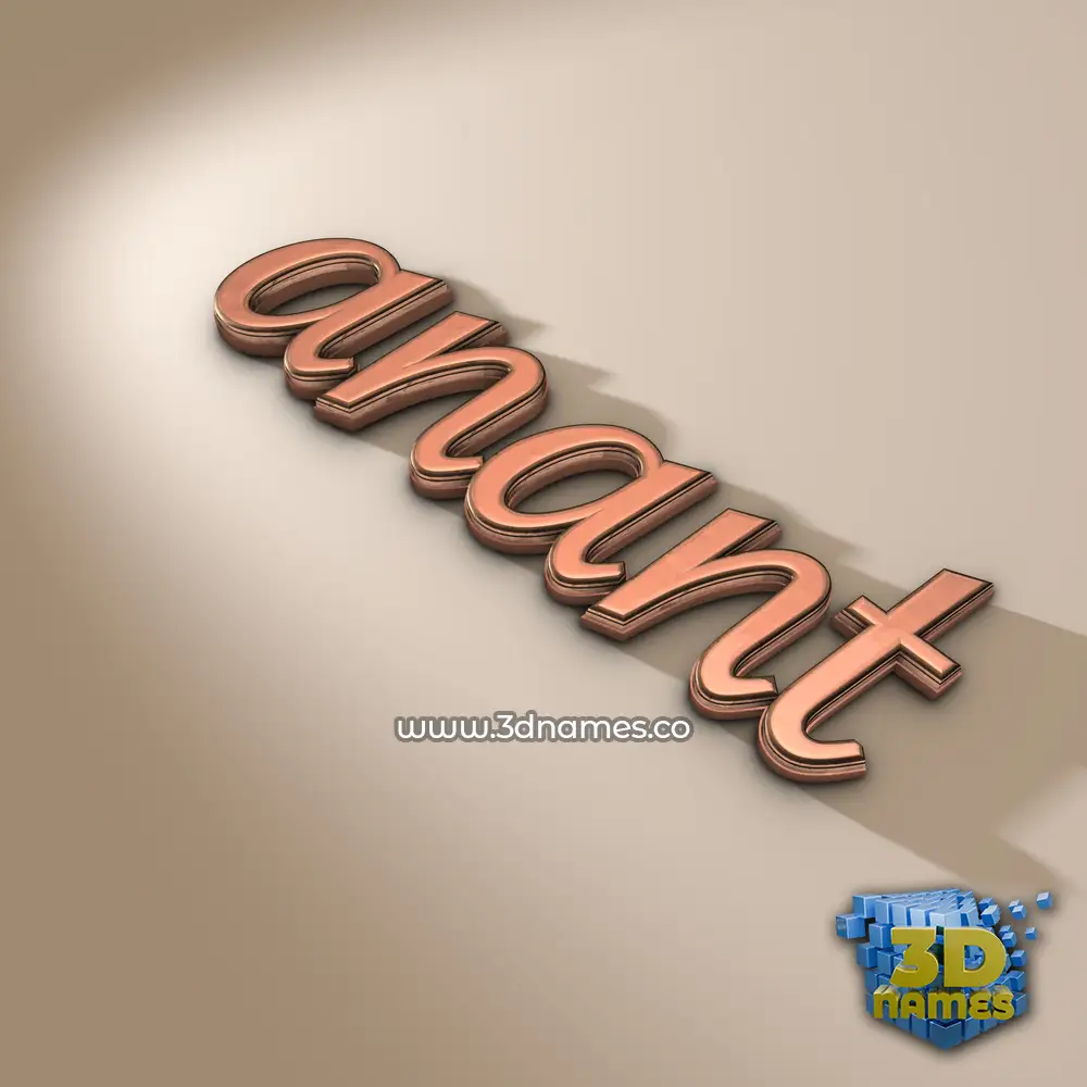 anant in Rose Gold style - 3D name wallpaper