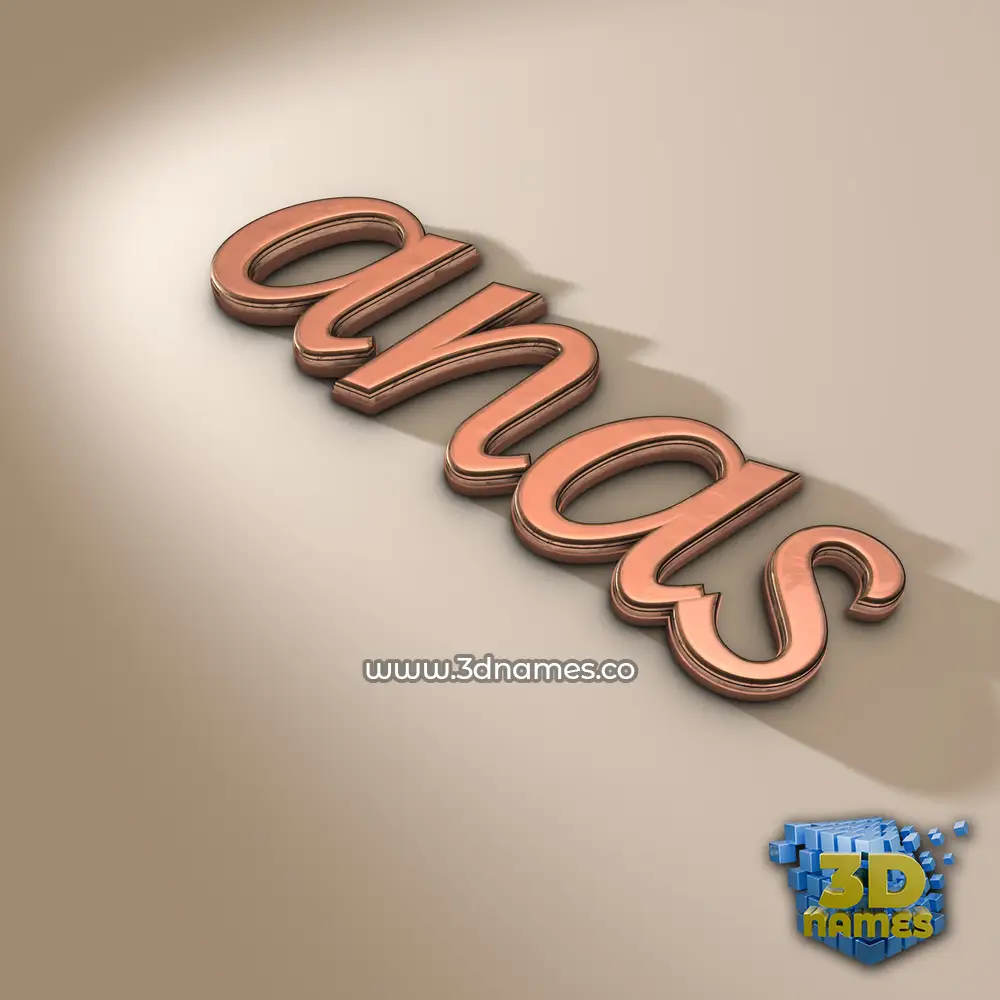 anas in Rose Gold style - 3D name wallpaper