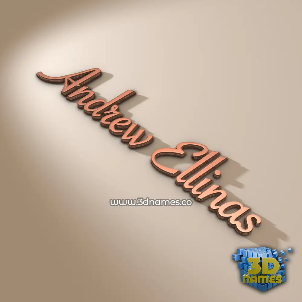 andrew ellinas in Rose Gold style - 3D name wallpaper