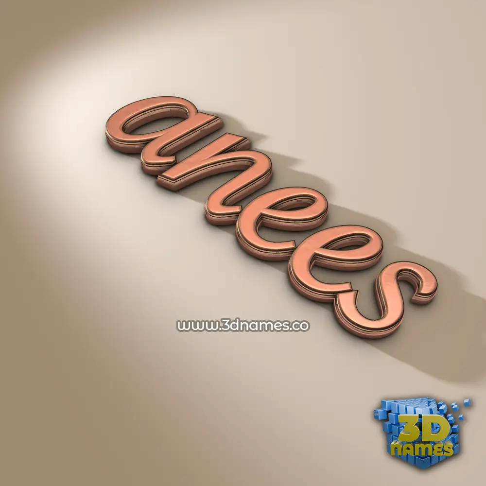 anees in Rose Gold style - 3D name wallpaper