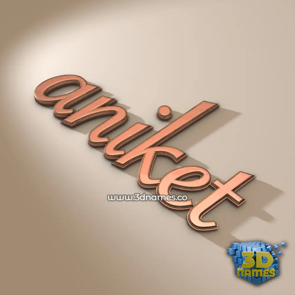 aniket in Rose Gold style - 3D name wallpaper