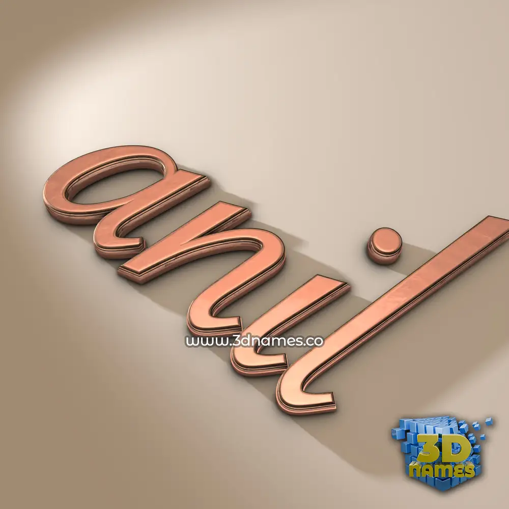 anil in Rose Gold style - 3D name wallpaper