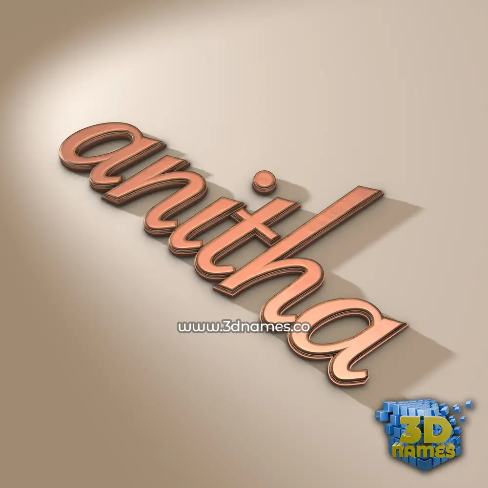 anitha in Rose Gold style - 3D name wallpaper