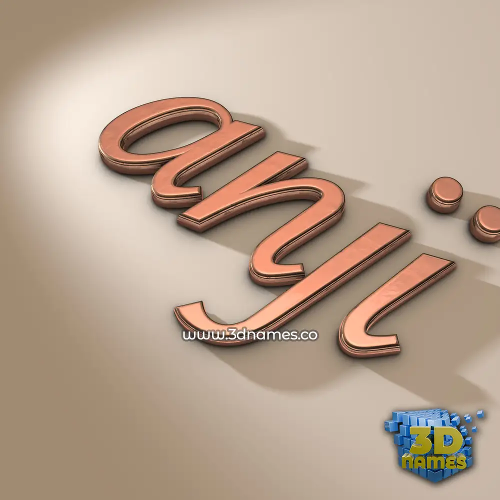 anji in Rose Gold style - 3D name wallpaper