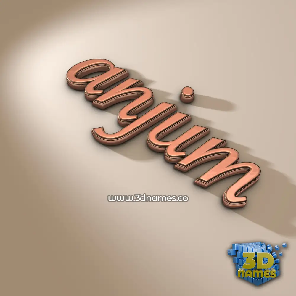 anjum in Rose Gold style - 3D name wallpaper