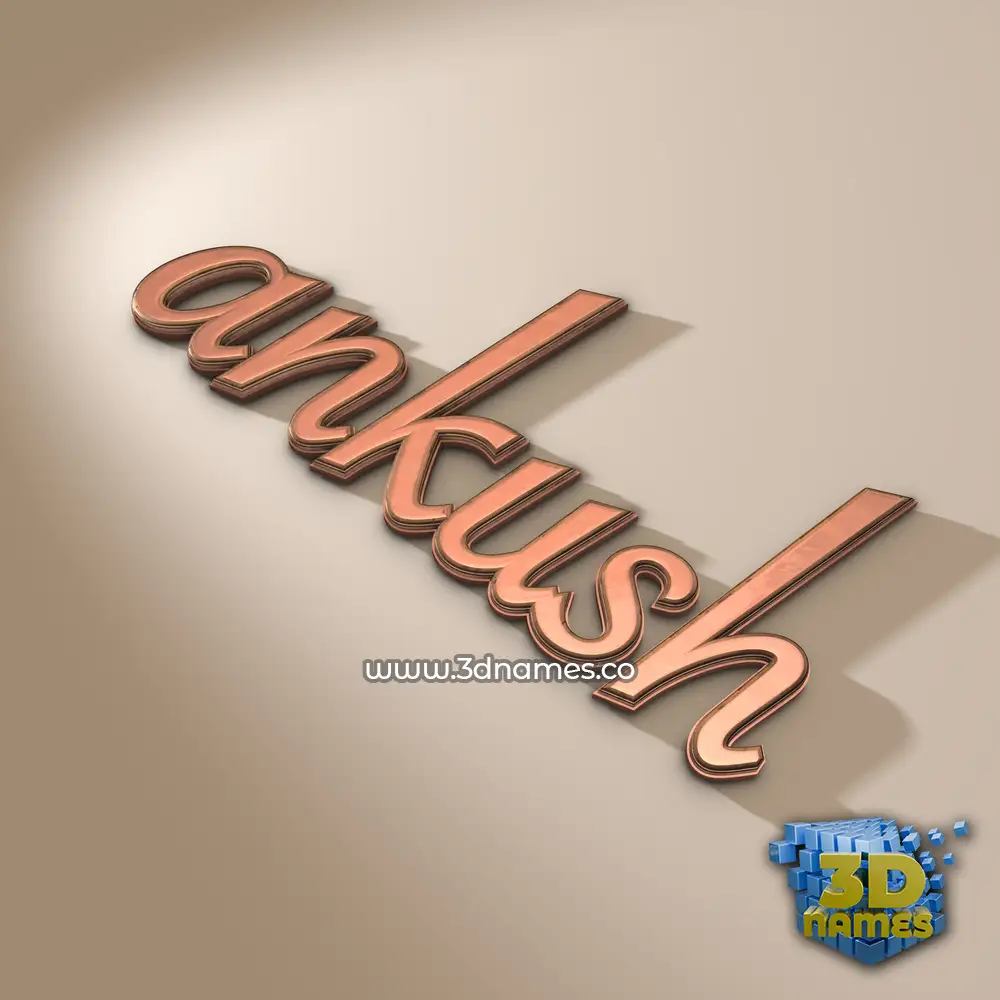 ankush in Rose Gold style - 3D name wallpaper