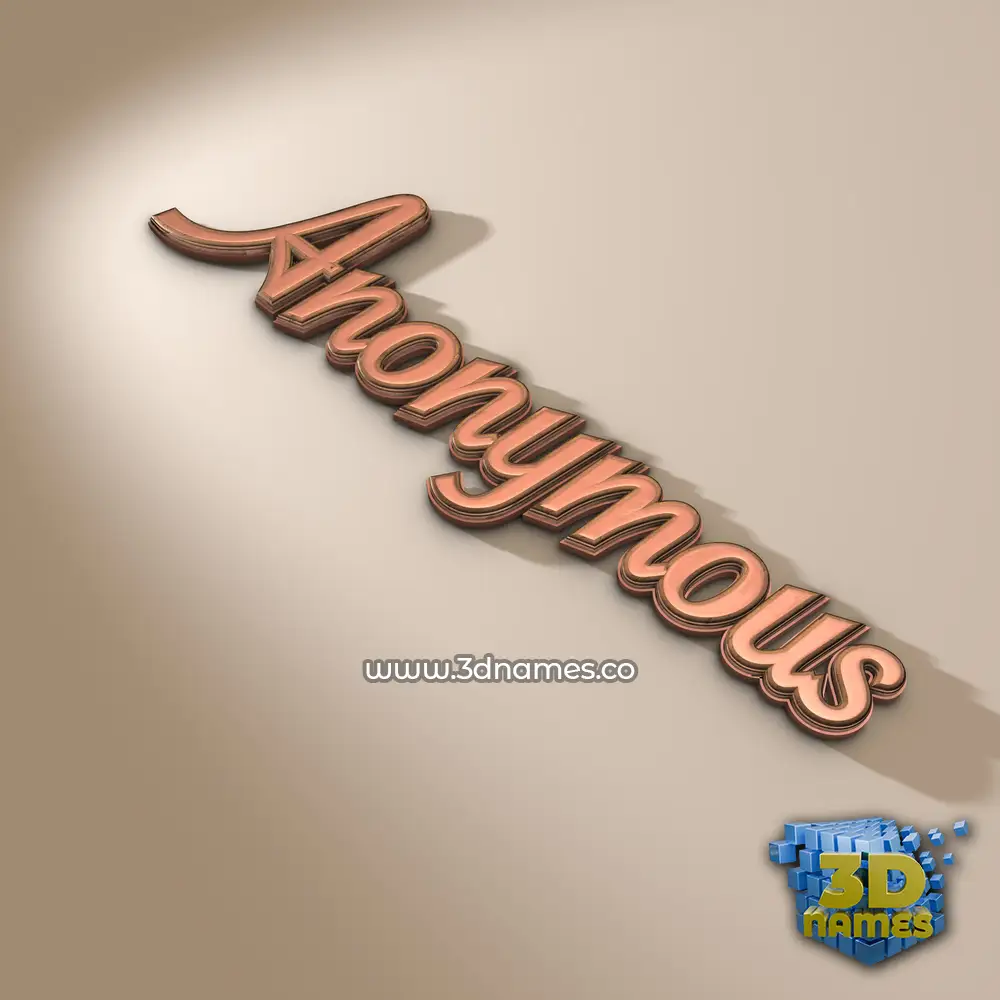 anonymous in Rose Gold style - 3D name wallpaper