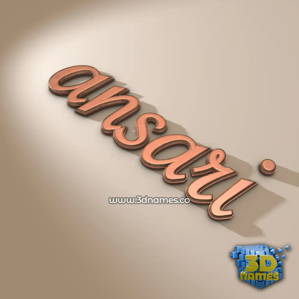 ansari in Rose Gold style - 3D name wallpaper