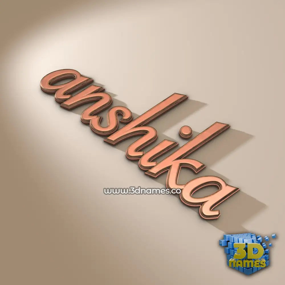 anshika in Rose Gold style - 3D name wallpaper