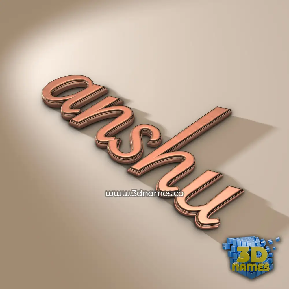 anshu in Rose Gold style - 3D name wallpaper