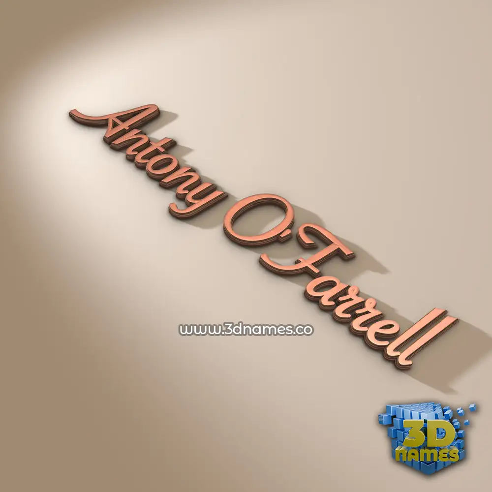 antony o'farrell in Rose Gold style - 3D name wallpaper