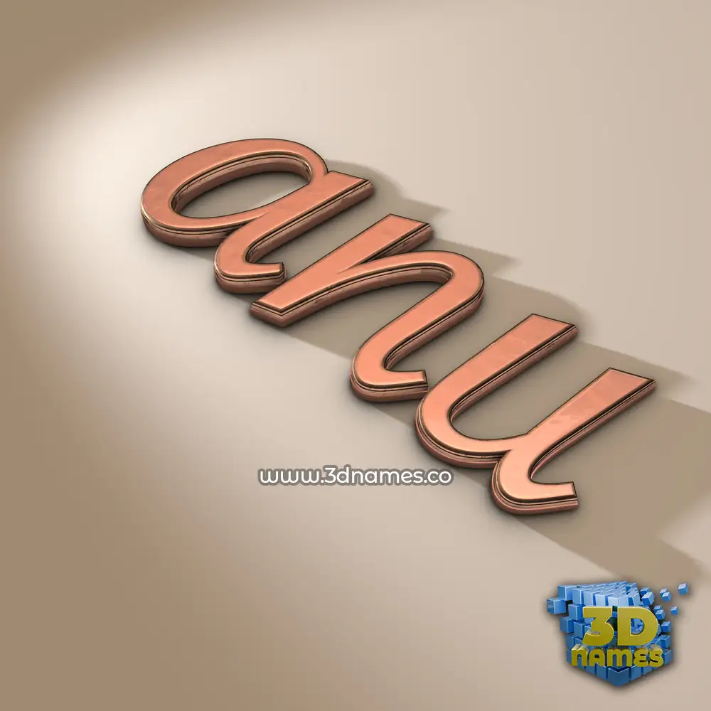 anu in Rose Gold style - 3D name wallpaper