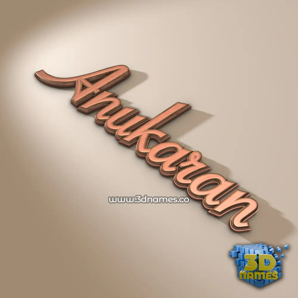 anukaran in Rose Gold style - 3D name wallpaper