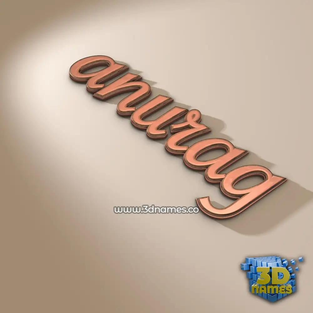 anurag in Rose Gold style - 3D name wallpaper