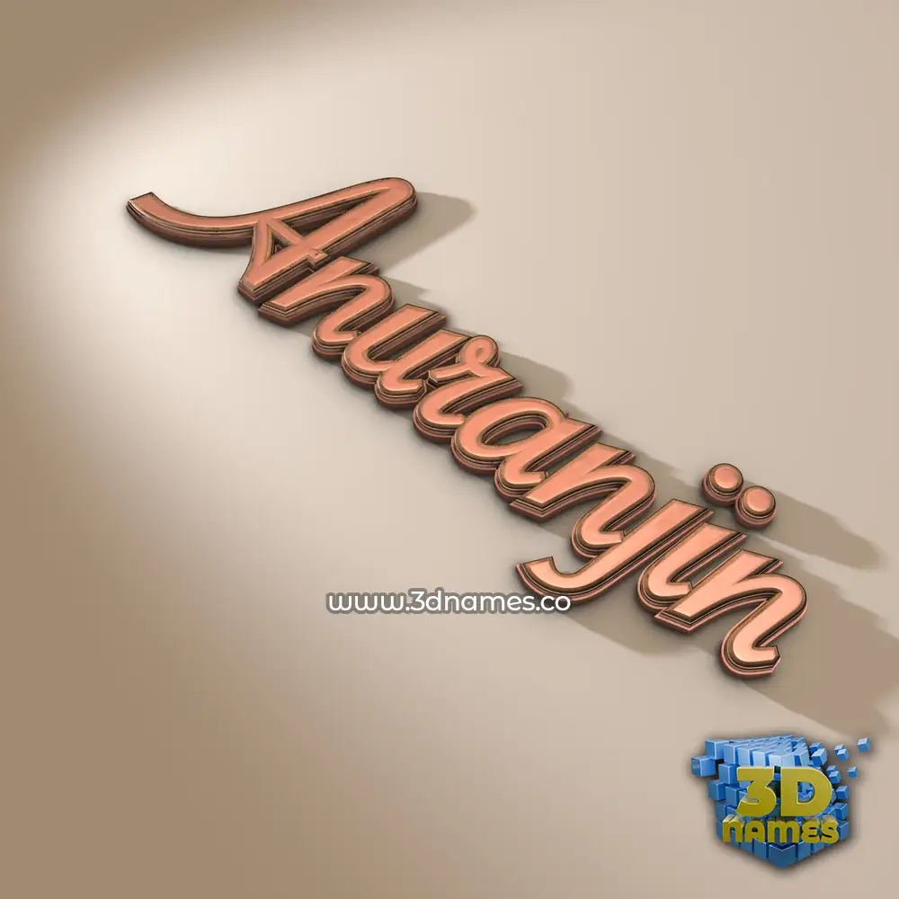 anuranjin in Rose Gold style - 3D name wallpaper