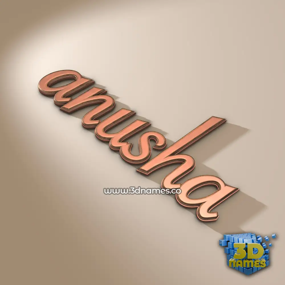 anusha in Rose Gold style - 3D name wallpaper