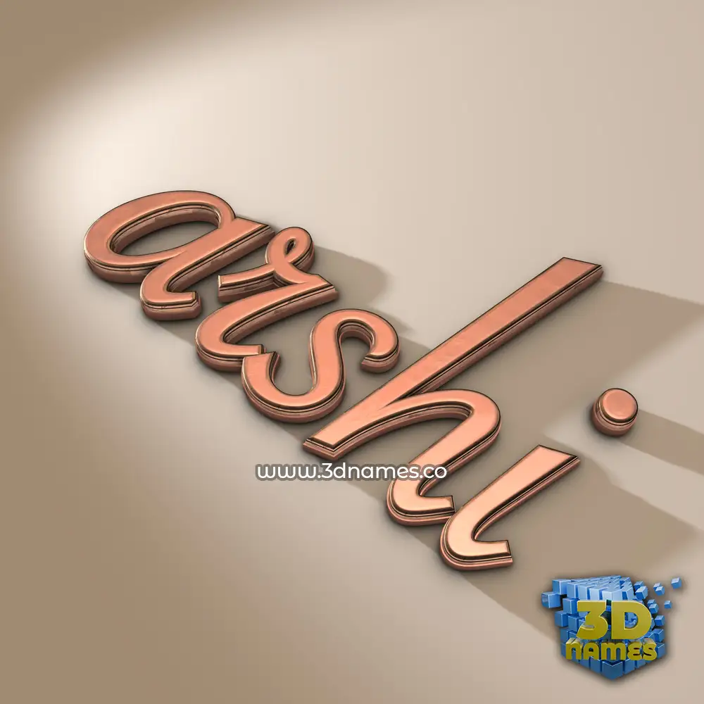 arshi in Rose Gold style - 3D name wallpaper
