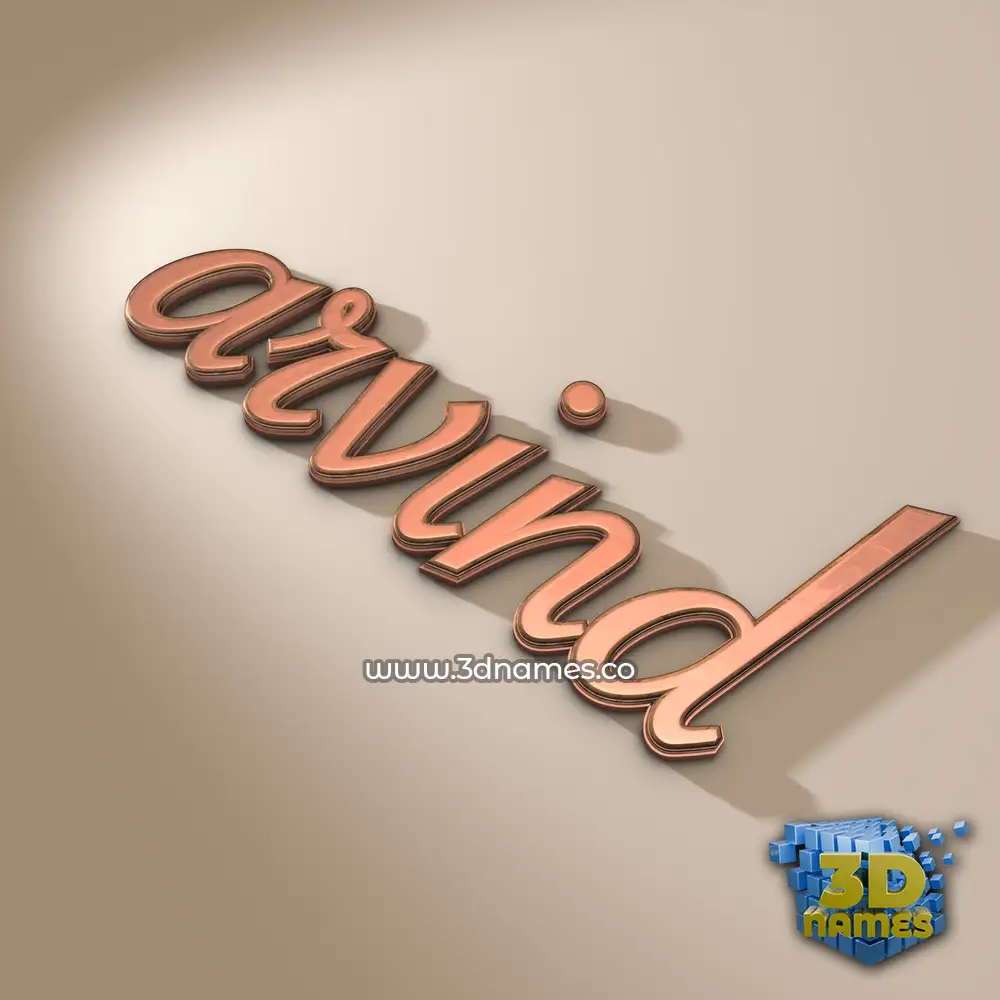 arvind in Rose Gold style - 3D name wallpaper