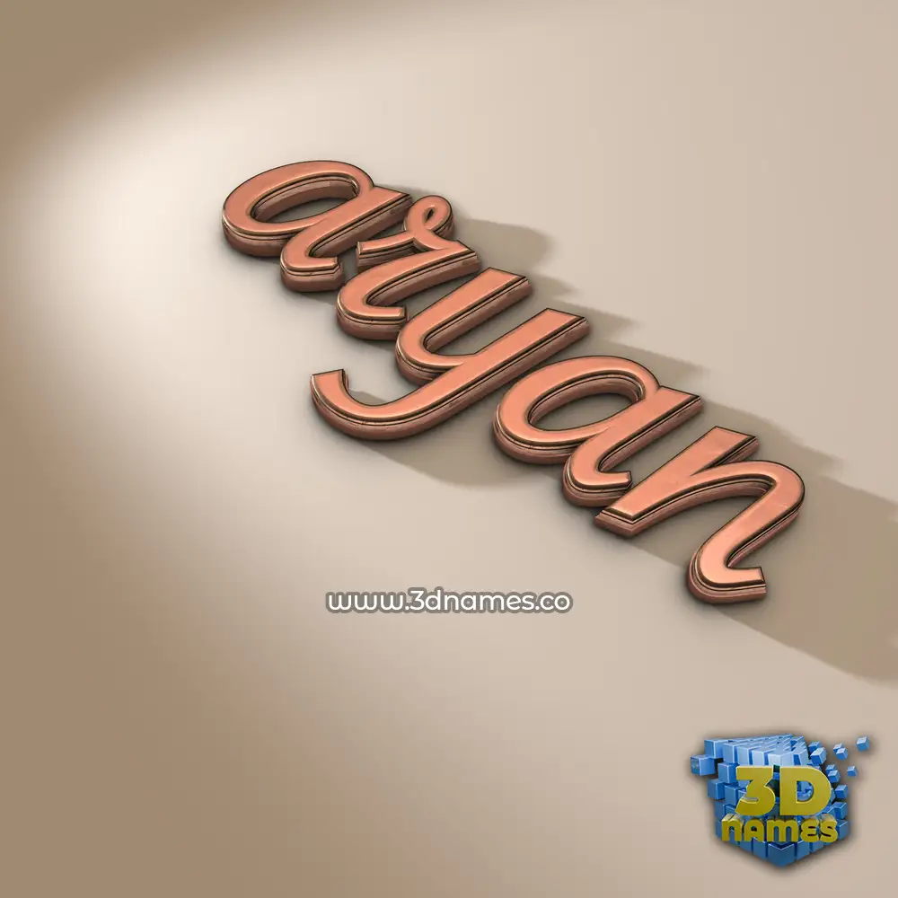 aryan in Rose Gold style - 3D name wallpaper