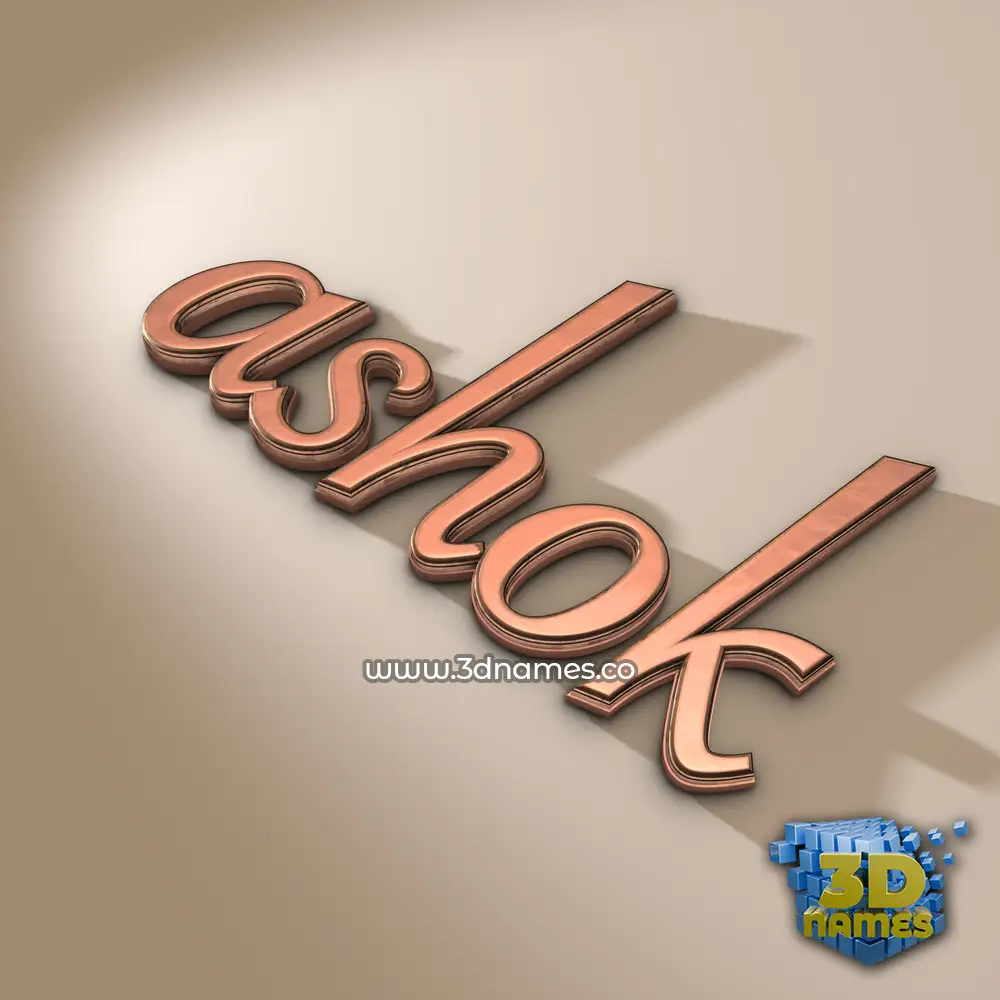 ashok in Rose Gold style - 3D name wallpaper