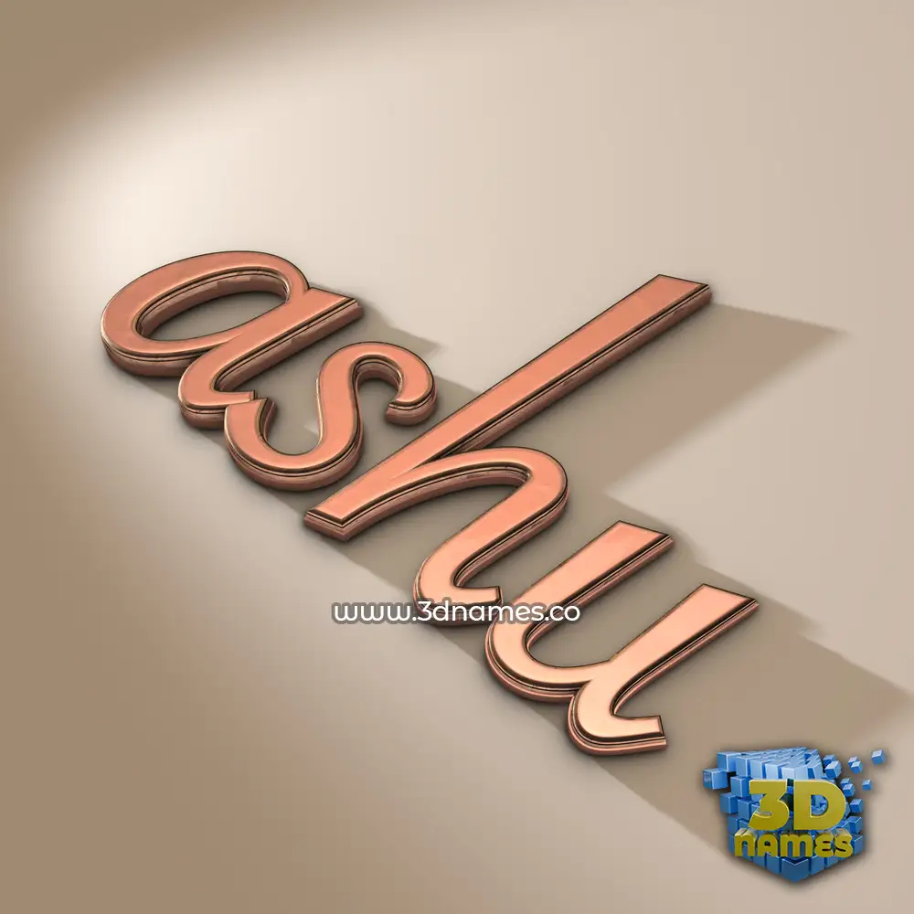 ashu in Rose Gold style - 3D name wallpaper