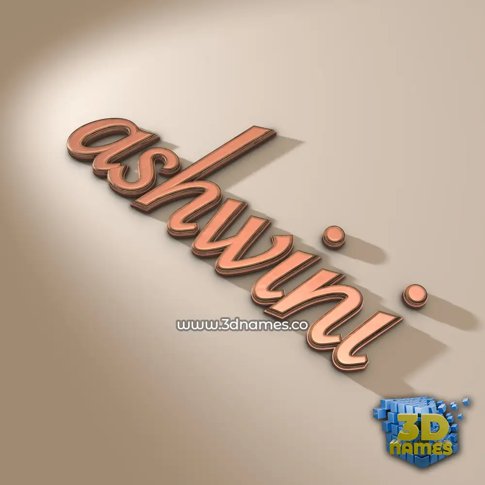 ashwini in Rose Gold style - 3D name wallpaper