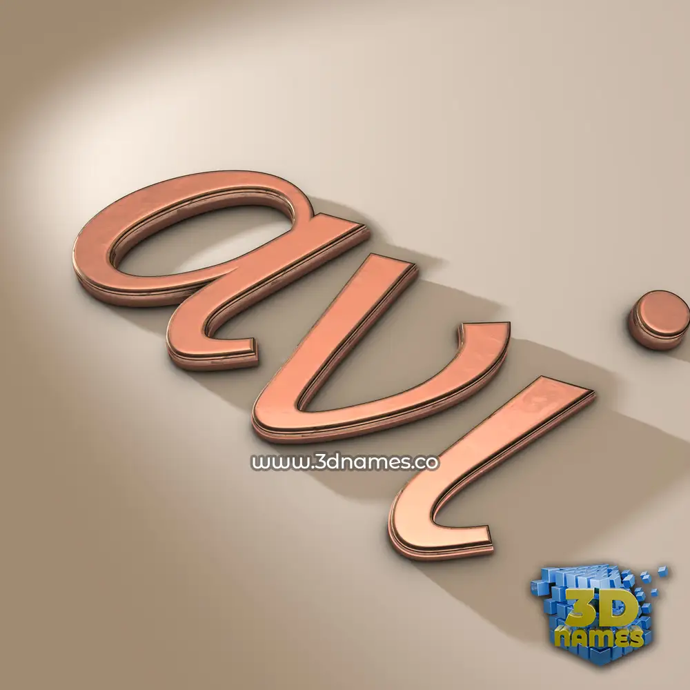 avi in Rose Gold style - 3D name wallpaper