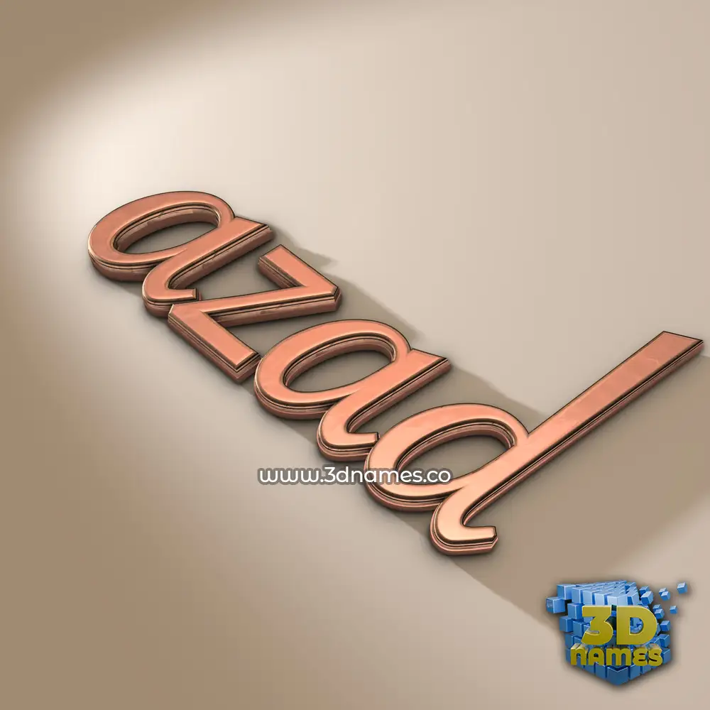 azad in Rose Gold style - 3D name wallpaper