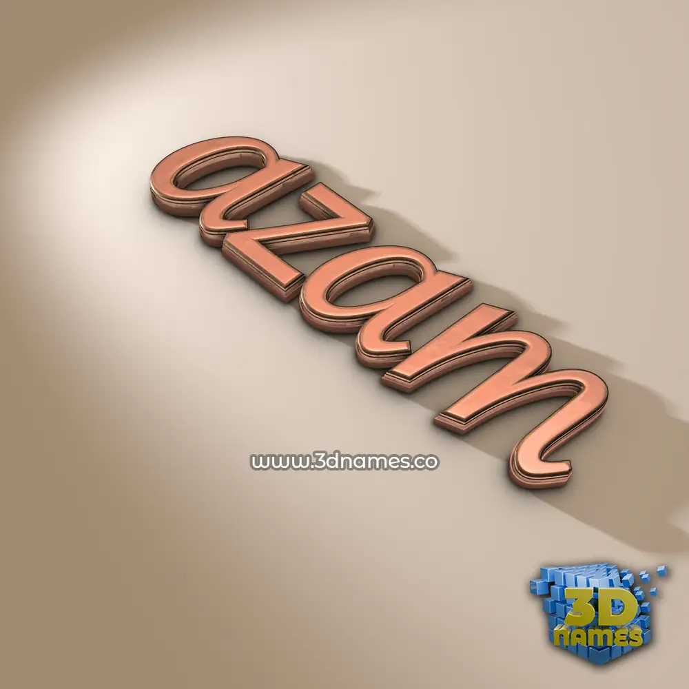 azam in Rose Gold style - 3D name wallpaper