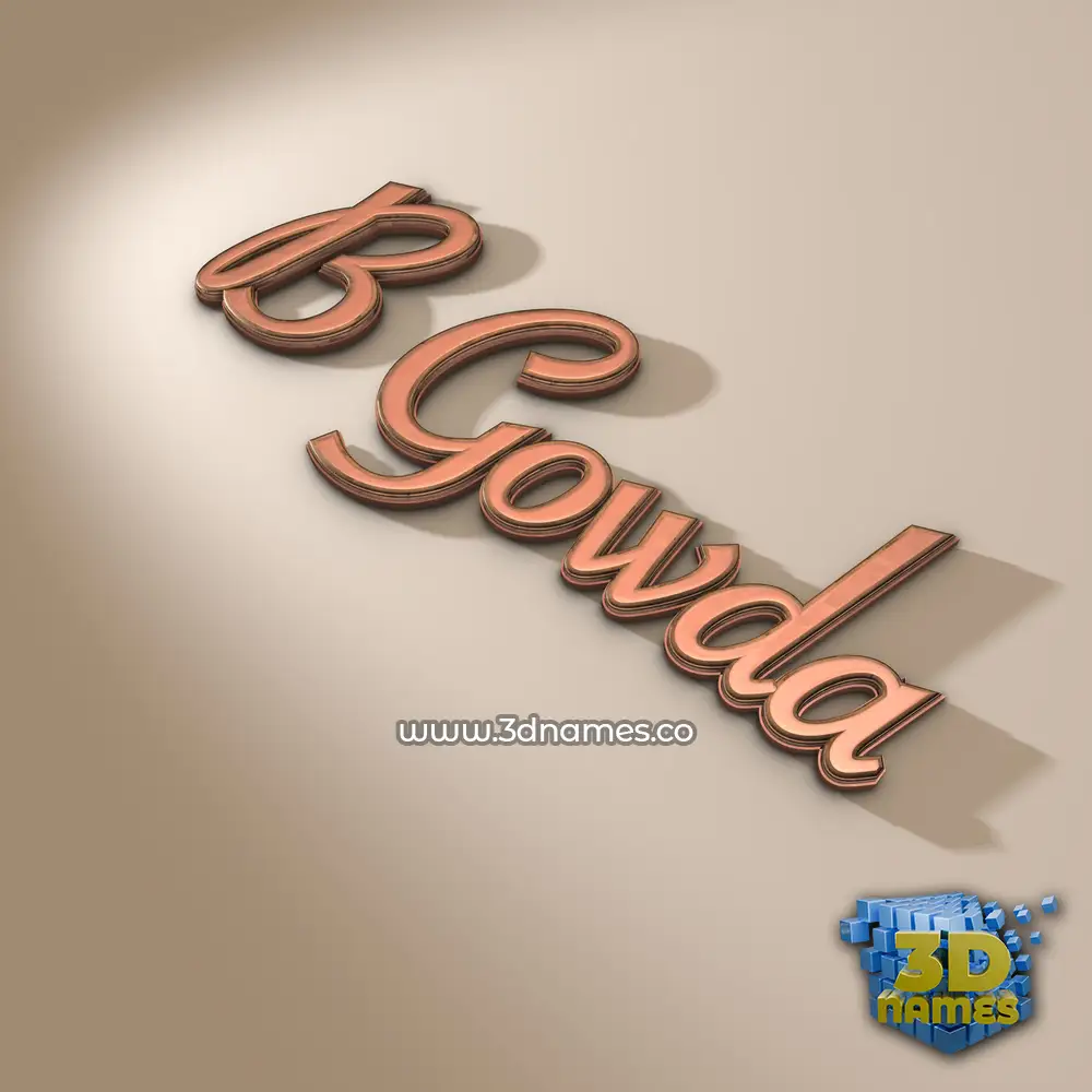 b gowda in Rose Gold style - 3D name wallpaper