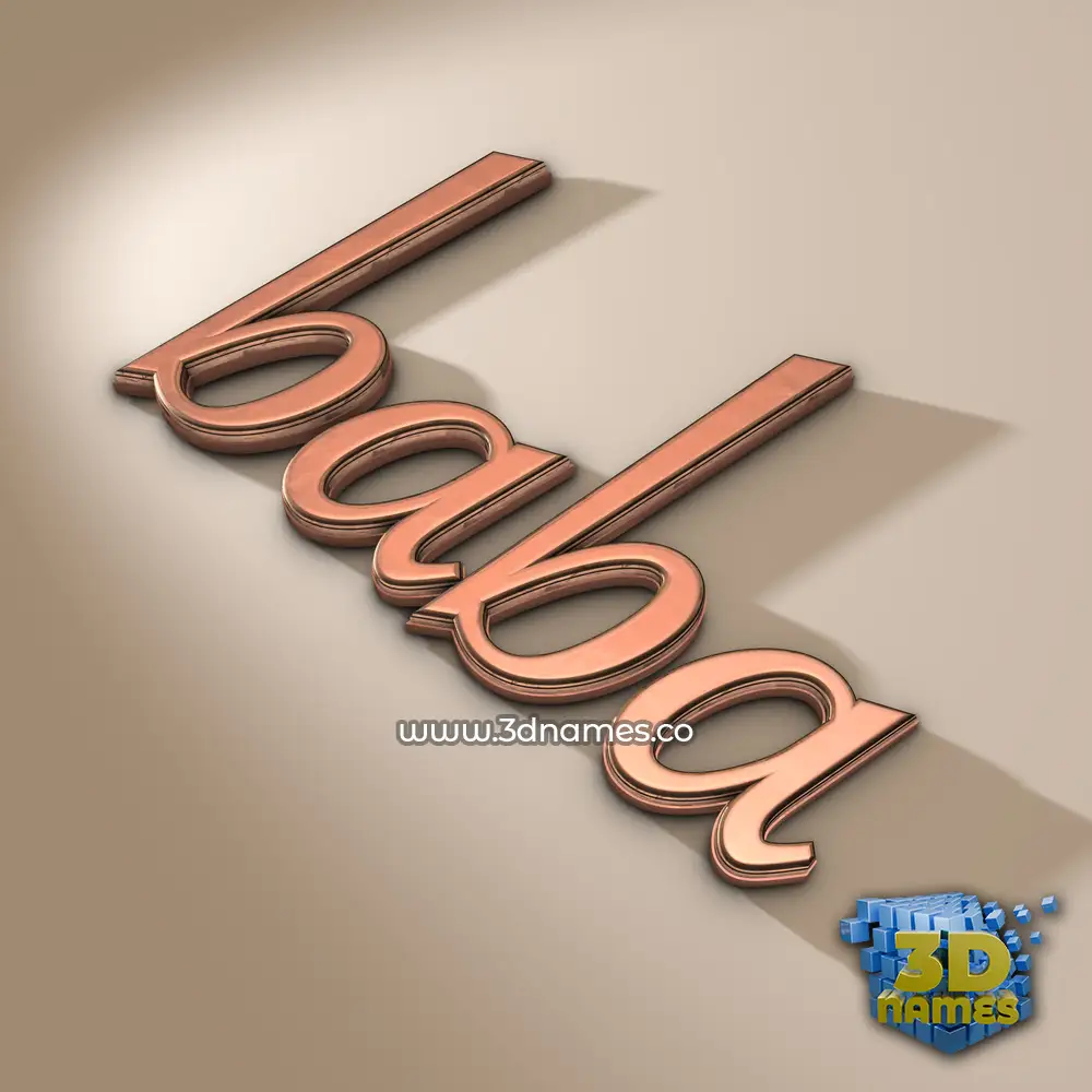 baba in Rose Gold style - 3D name wallpaper