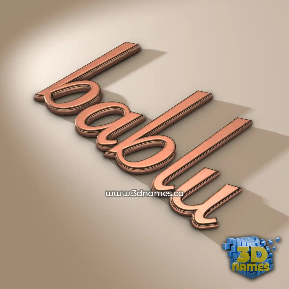 bablu in Rose Gold style - 3D name wallpaper