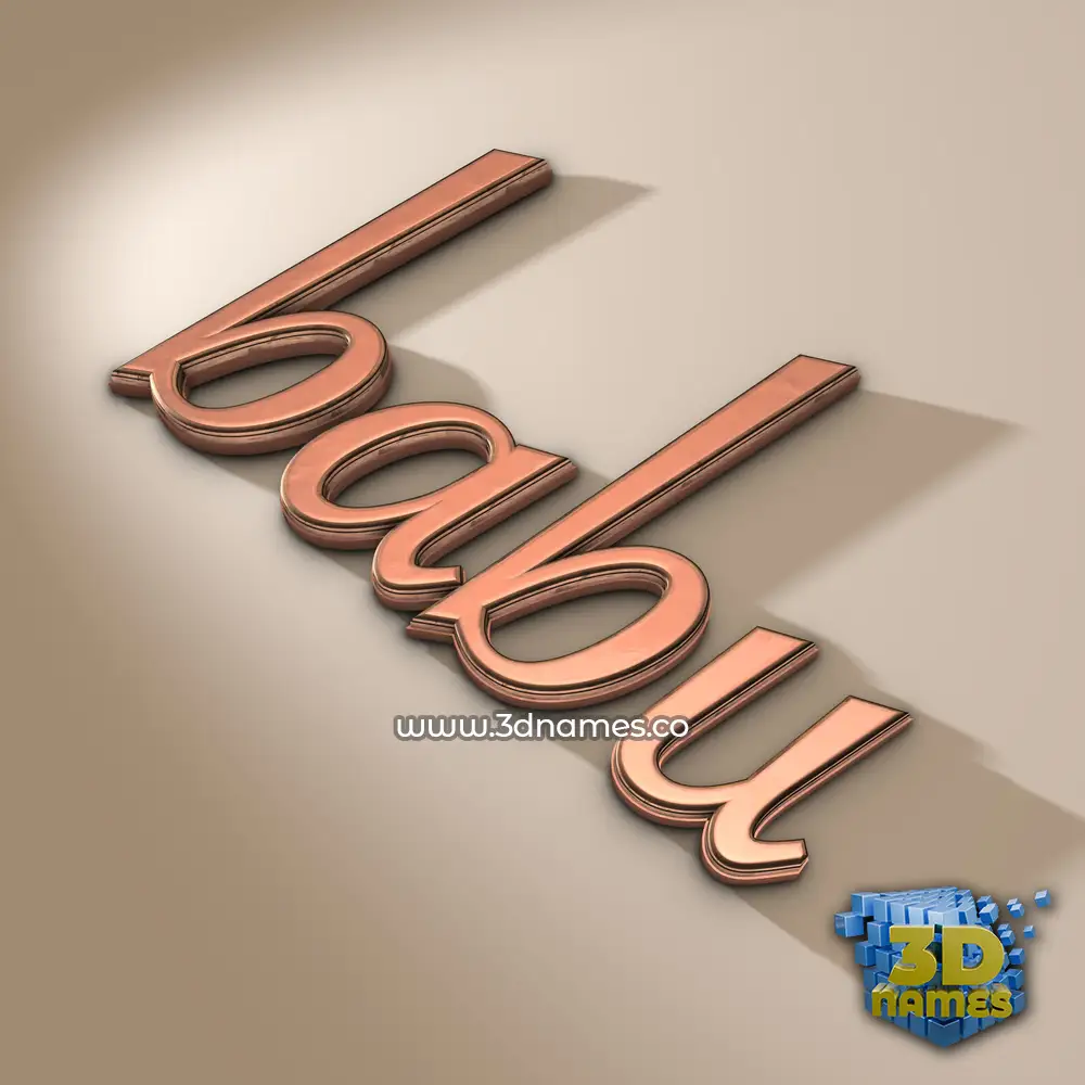 babu in Rose Gold style - 3D name wallpaper