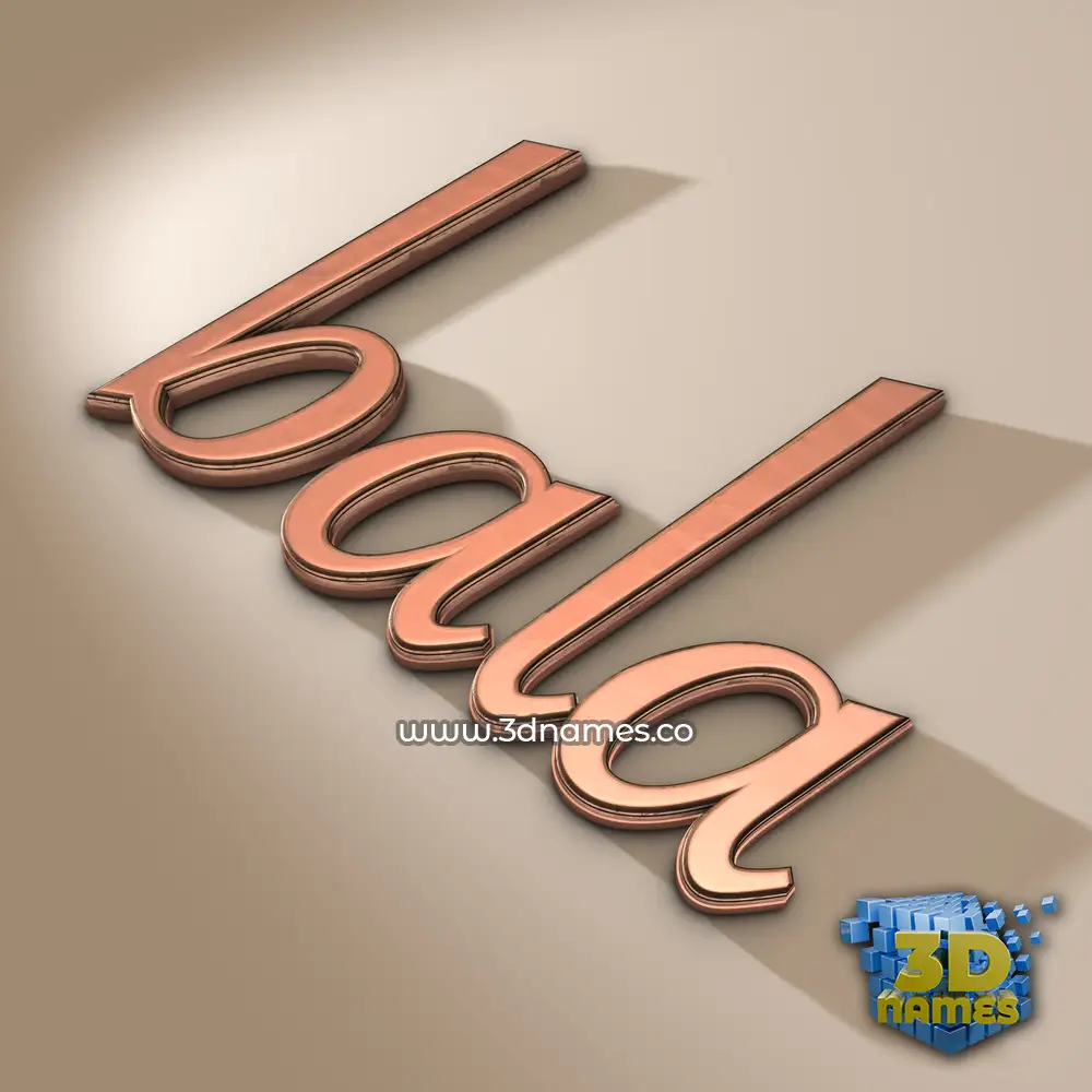 bala in Rose Gold style - 3D name wallpaper