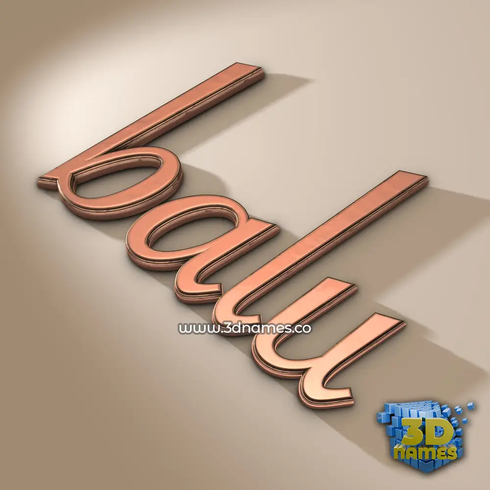 balu in Rose Gold style - 3D name wallpaper