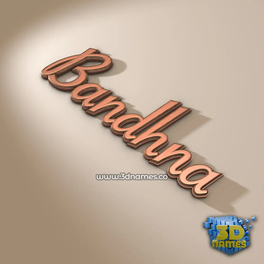 bandhna in Rose Gold style - 3D name wallpaper