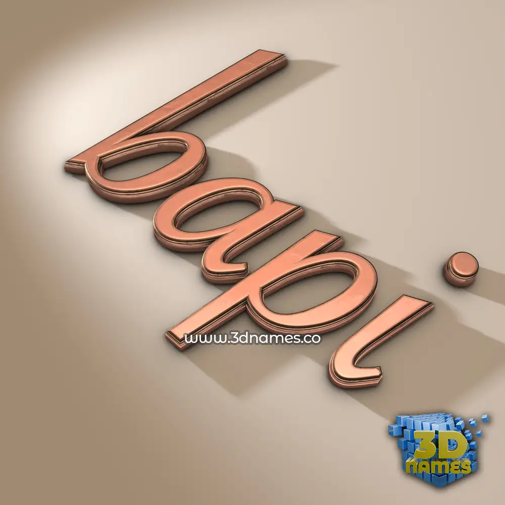 bapi in Rose Gold style - 3D name wallpaper