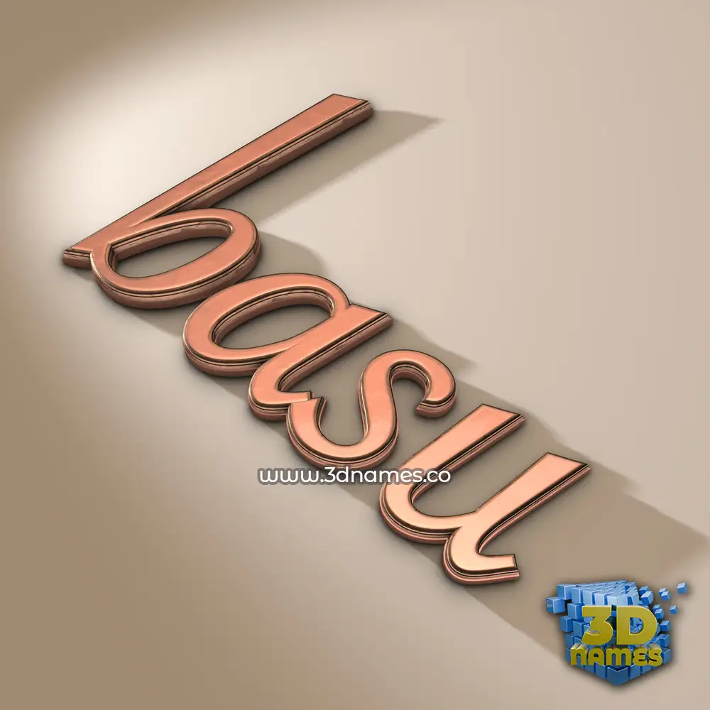 basu in Rose Gold style - 3D name wallpaper