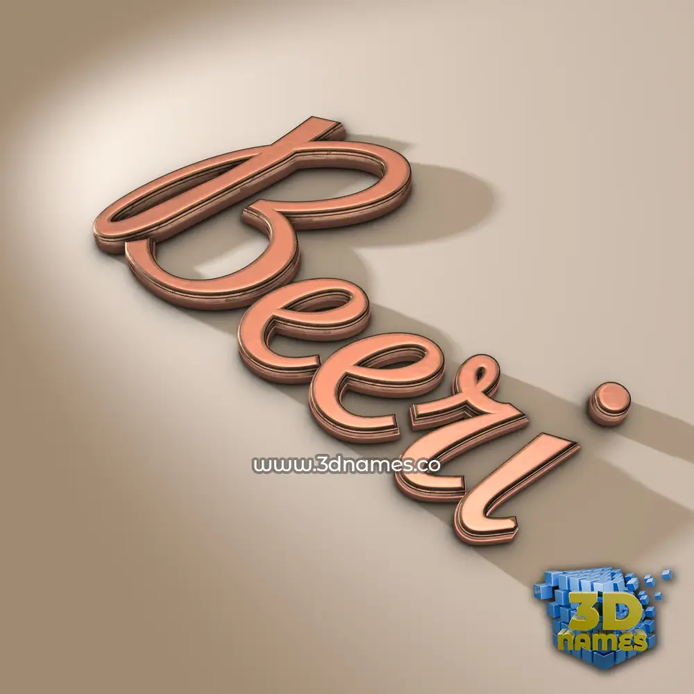 beeri in Rose Gold style - 3D name wallpaper