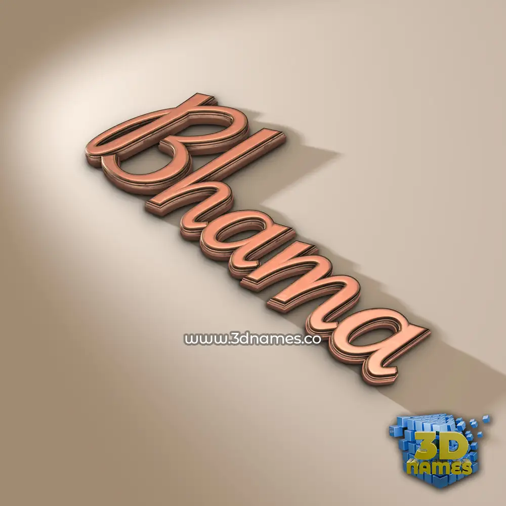 bhama in Rose Gold style - 3D name wallpaper