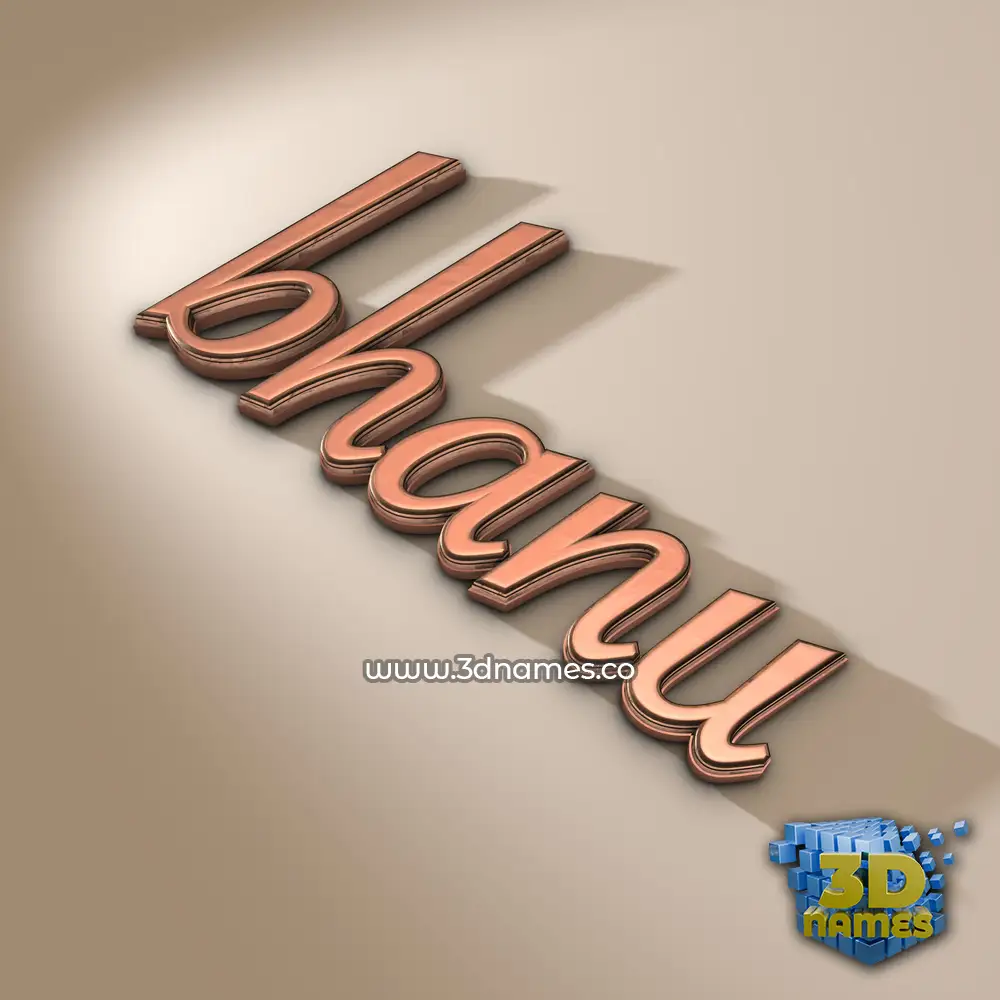 bhanu in Rose Gold style - 3D name wallpaper