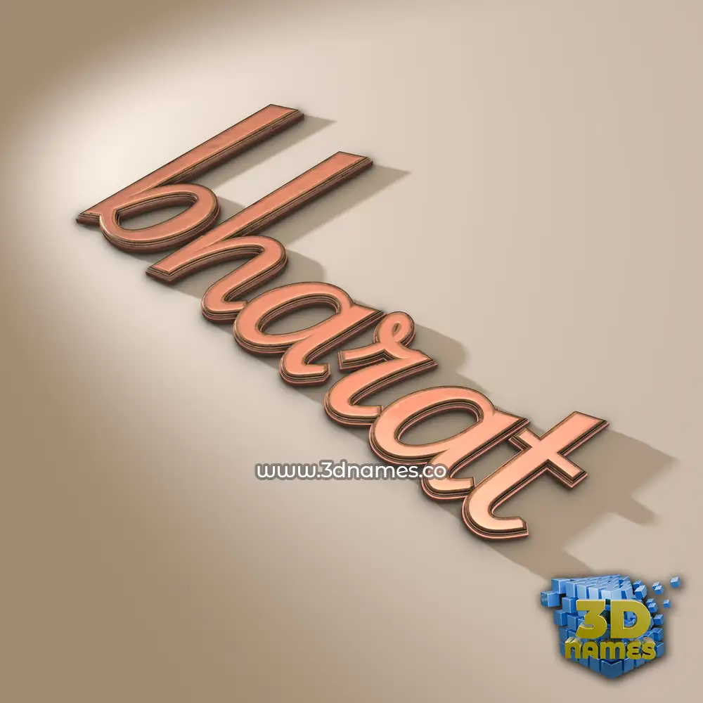 bharat in Rose Gold style - 3D name wallpaper