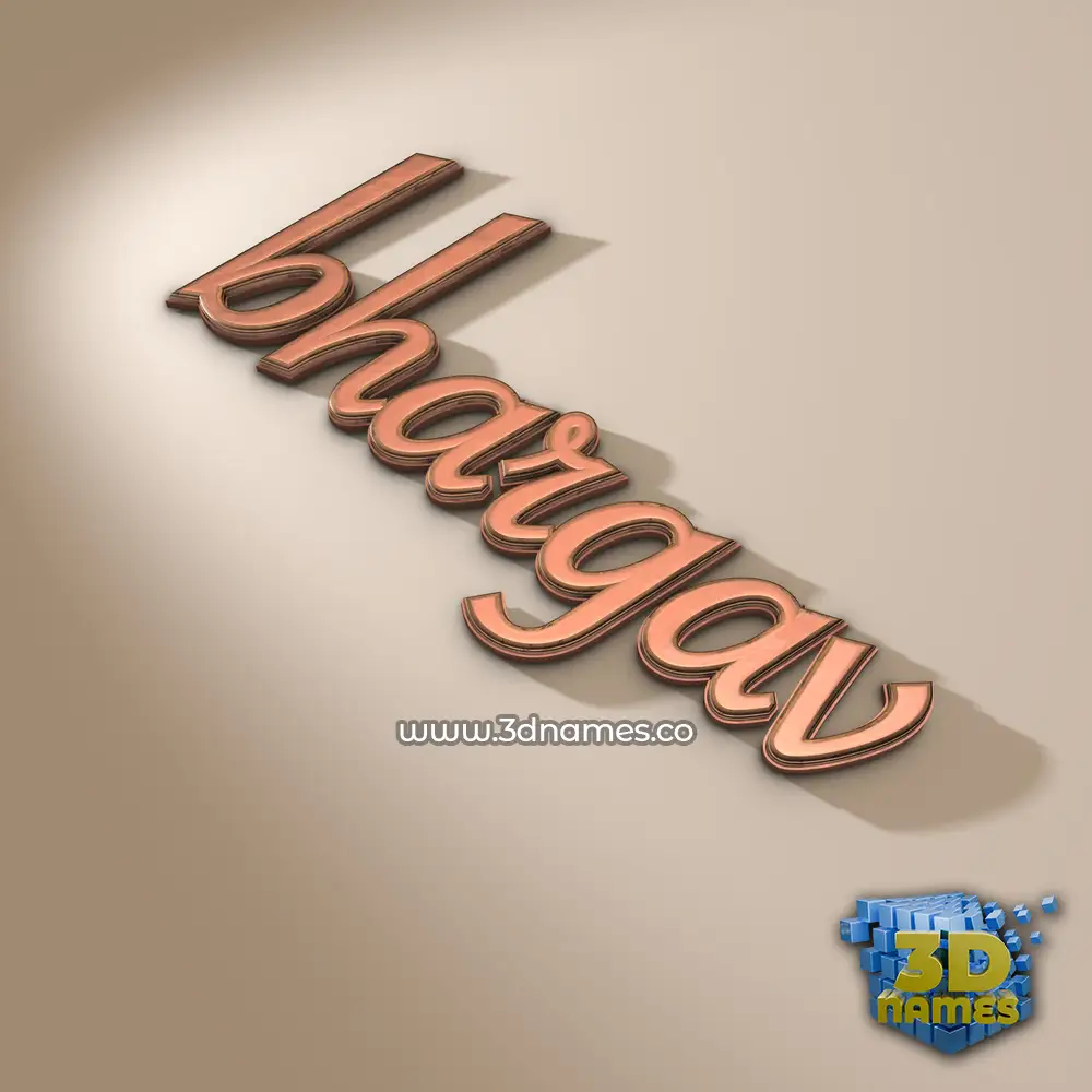 bhargav in Rose Gold style - 3D name wallpaper