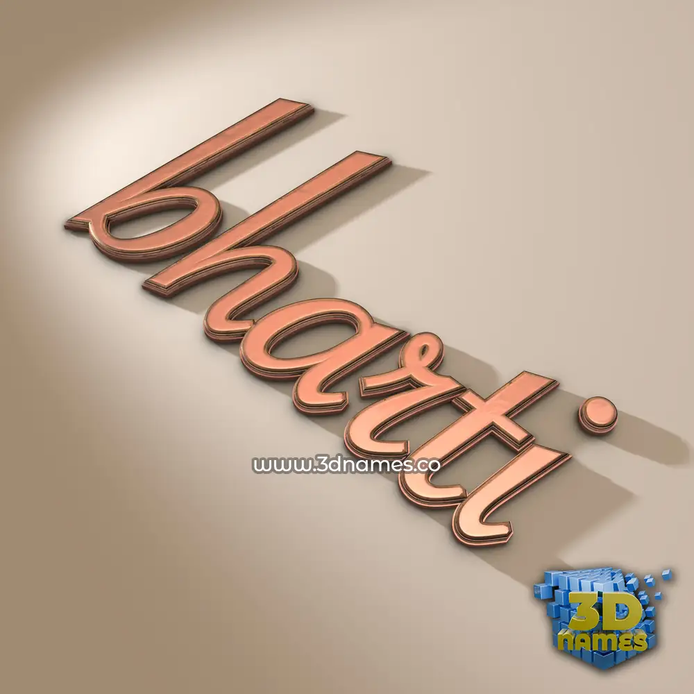 bharti in Rose Gold style - 3D name wallpaper