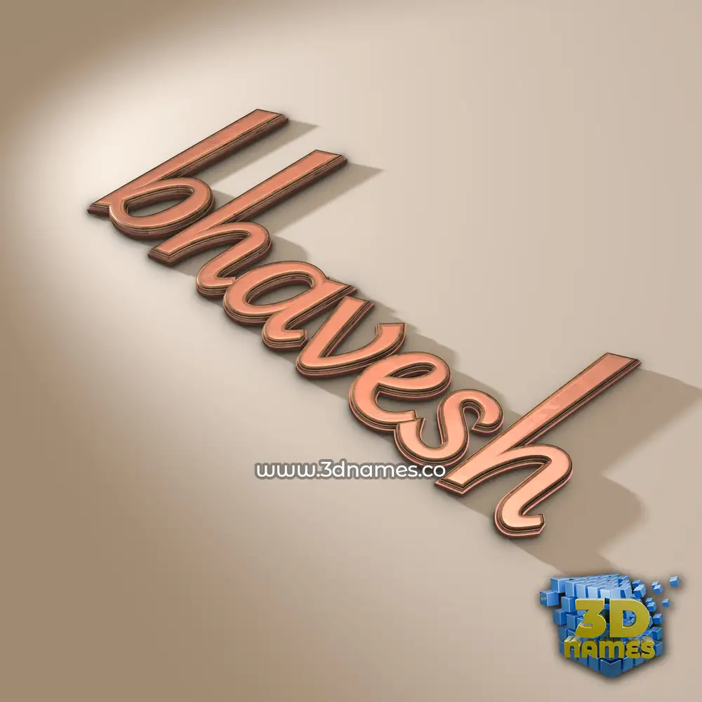 bhavesh in Rose Gold style - 3D name wallpaper